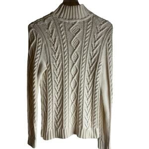 Chaps Fisherman's Cable Knit Mock Turtleneck Sweater